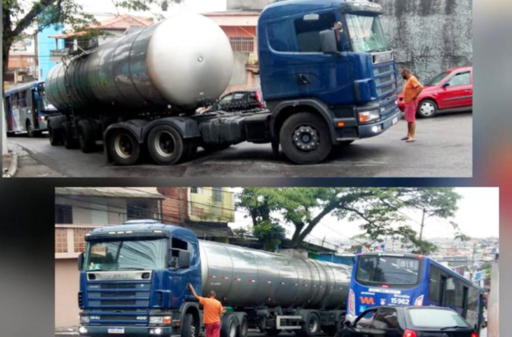 Embu das Artes: Carreta quebrada atrapalha trânsito no Jardim Flórida