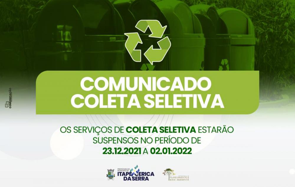 Coleta Seletiva retoma serviços dia 3 de janeiro em Itapecerica da Serra