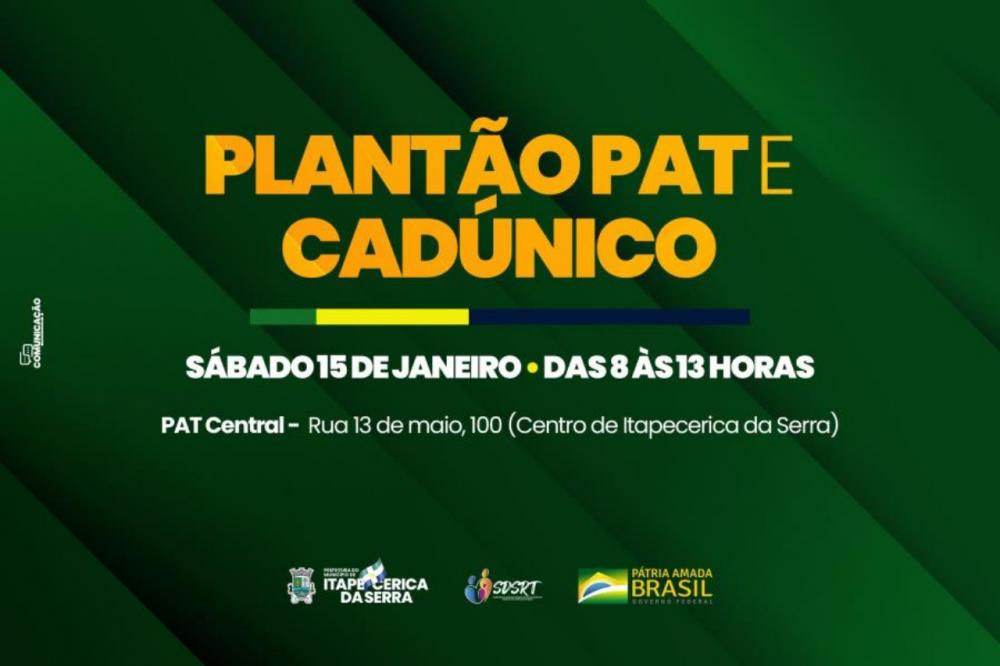 Itapecerica da Serra: PAT Central e CadÚnico estarão abertos no sábado (15)