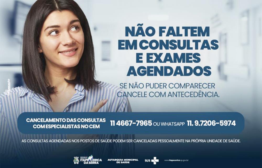 Saúde de Itapecerica da Serra conscientiza a população sobre o alto índice de absenteísmo das consultas agendadas 