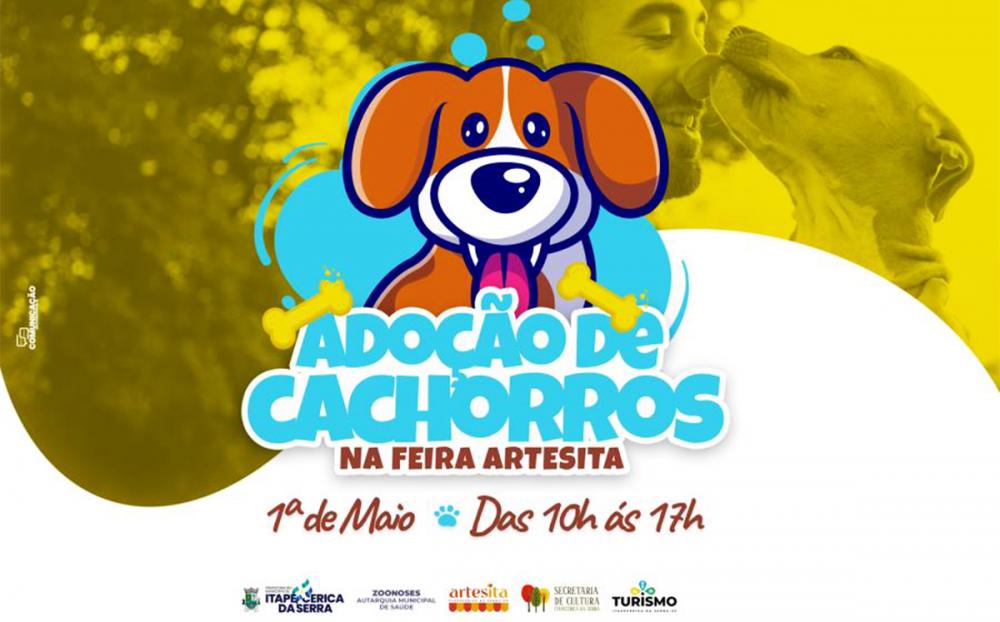 Itapecerica da Serra: Feira Artesita terá estande de adoção de cachorros neste domingo, 1