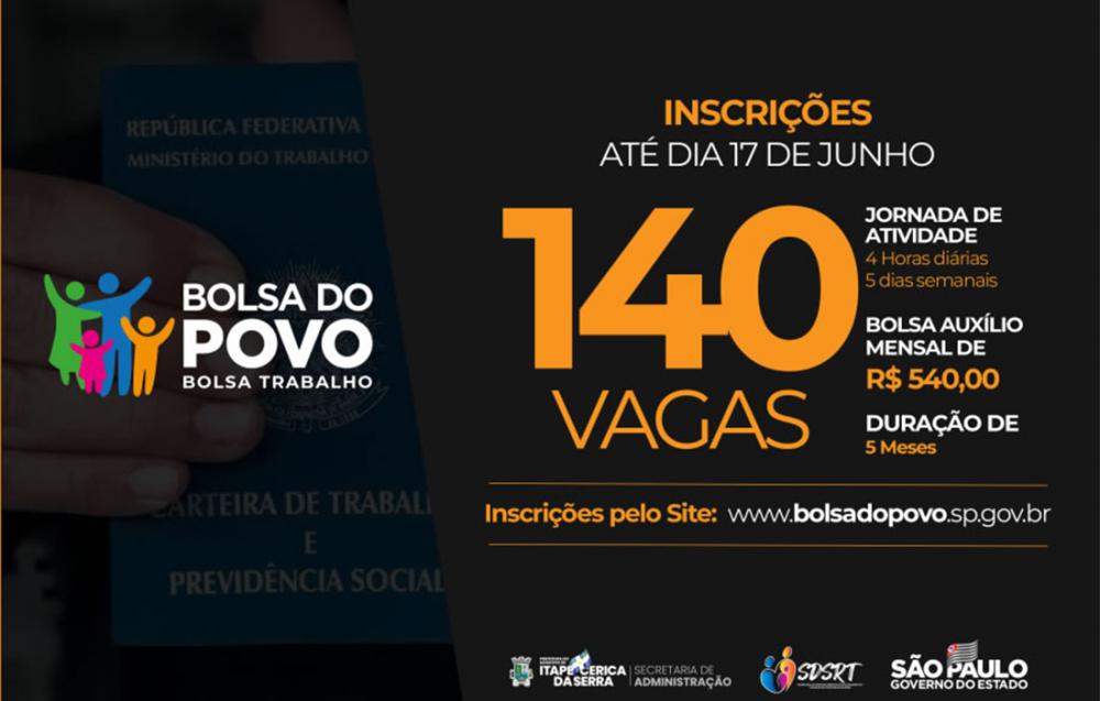 Bolsa Trabalho oferece 140 vagas em Itapecerica da Serra; Saiba mais!