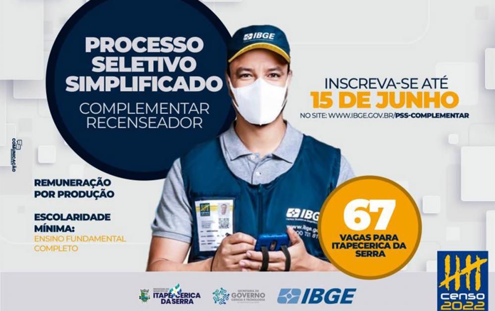 IBGE abre vagas para recenseador em Itapecerica da Serra; saiba mais!