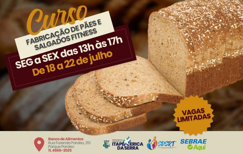 Prefeitura de Itapecerica da Serra promove curso de fabricação de pães e salgados fitness