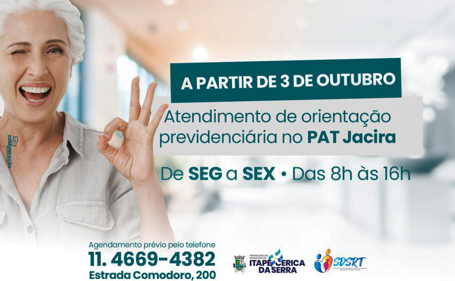 Prefeitura de Itapecerica da Serra ampliará atendimento de orientação previdenciária no PAT do Jd. Jacira