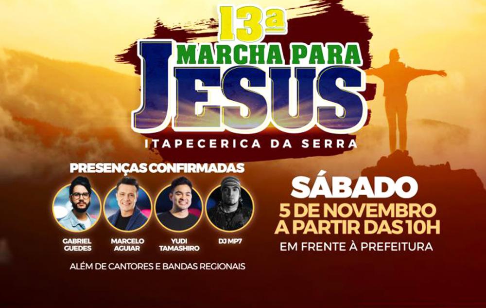 Itapecerica da Serra: 13ª Marcha para Jesus acontece dia 5 de novembro