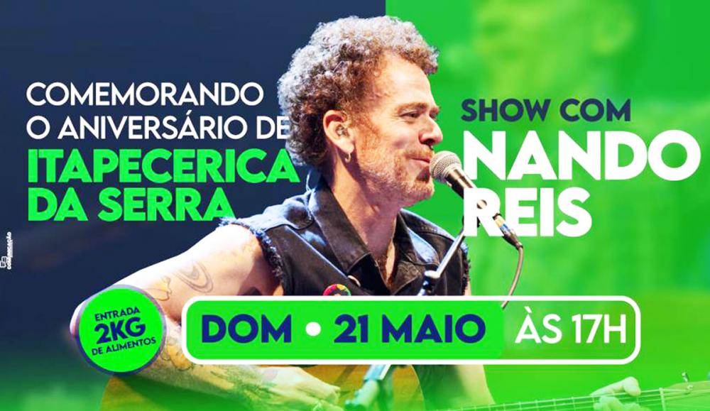 Itapecerica da Serra: Nando Reis será grande atração do Aniversário da cidade