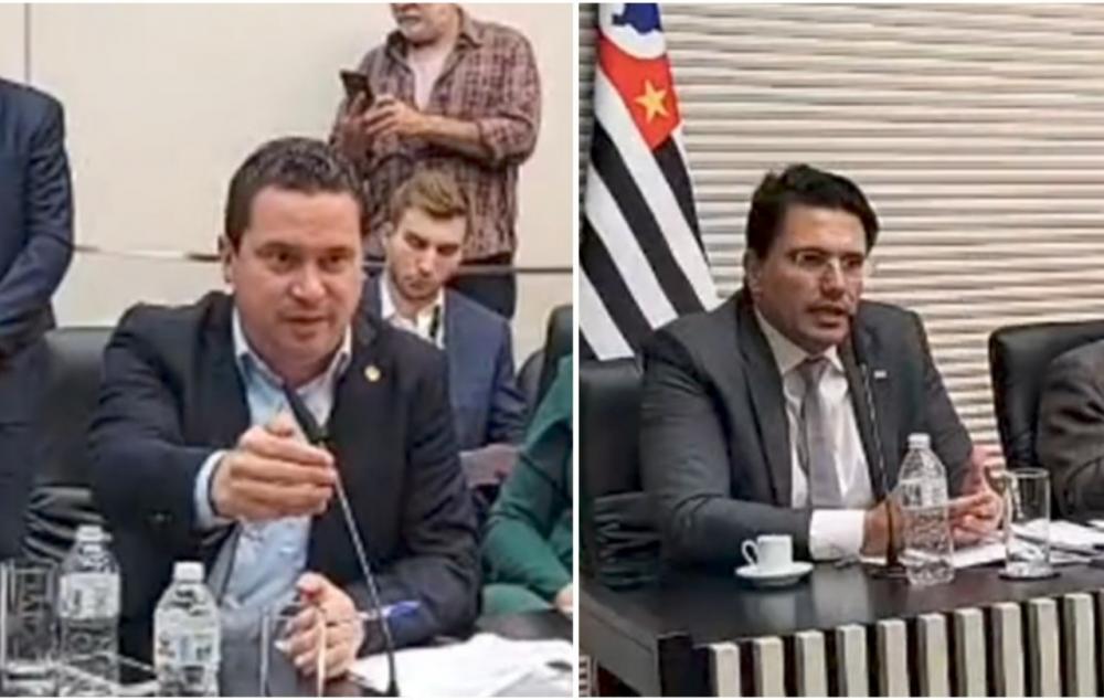Deputado Eduardo Nóbrega durante reunião fez questionamentos ao secretário Benini sobre a extensão do metrô até Taboão da Serra