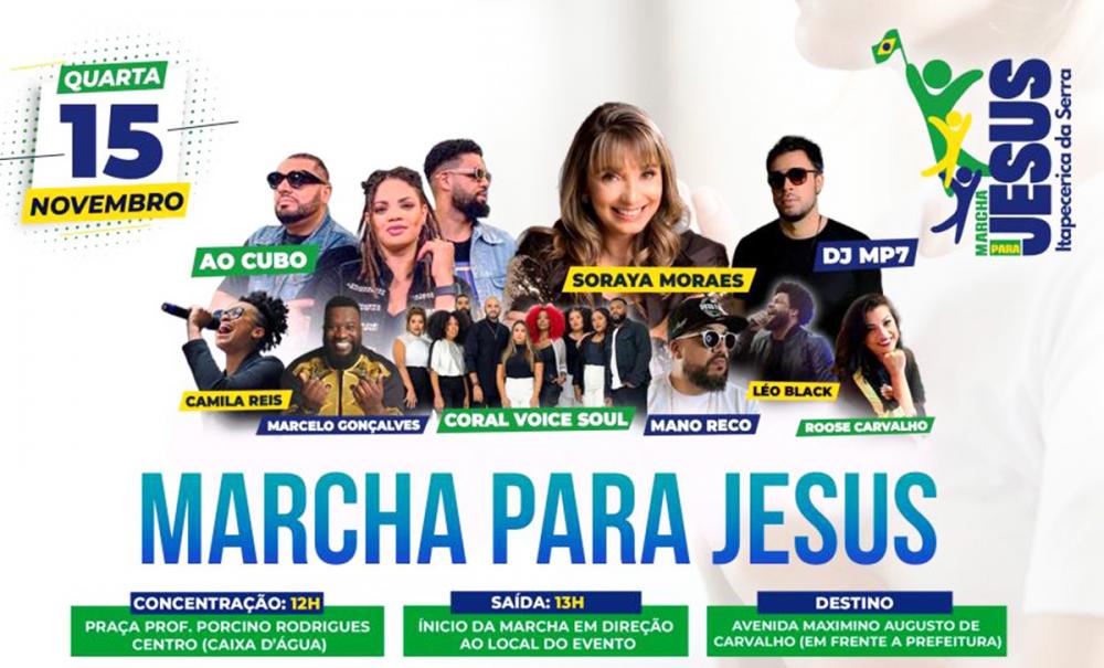 Marcha para Jesus será realizada dia 15 de novembro em Itapecerica da Serra