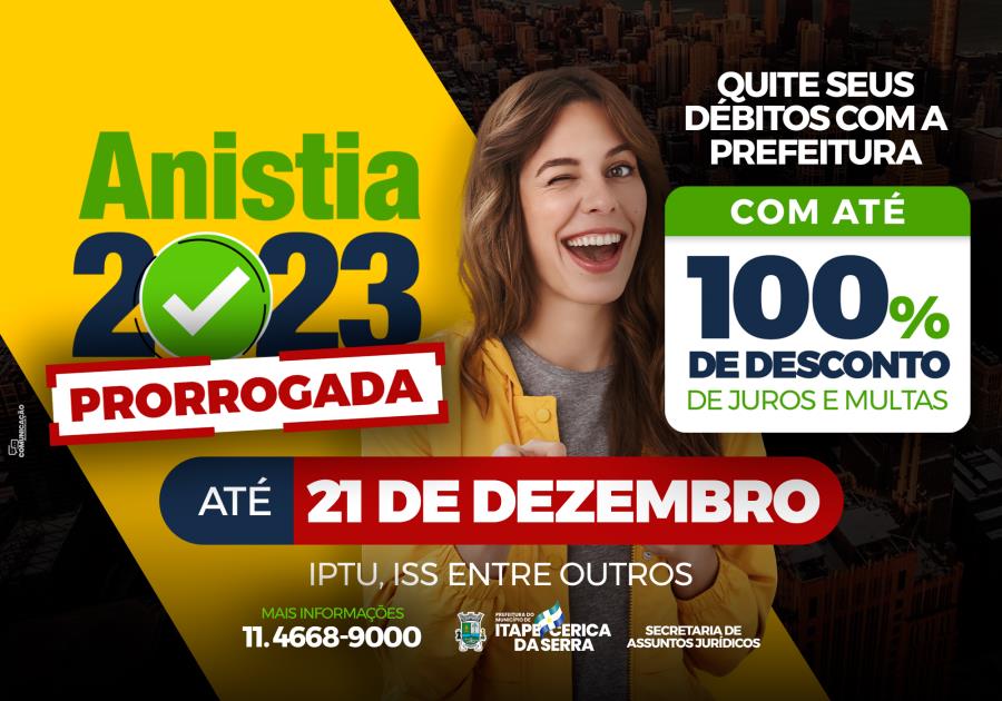 Itapecerica da Serra: Prefeitura prorroga prazo que concede até 100% de isenção nas multas e juros moratórios 