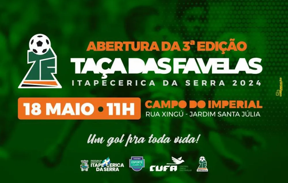 Itapecerica da Serra: 3ª etapa da Taça das Favelas começa neste sábado, 18 de maio