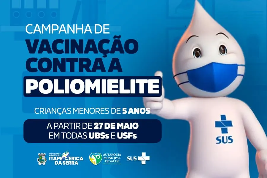 Saúde de Itapecerica da Serra divulga a Campanha Nacional de Vacinação contra a Poliomielite