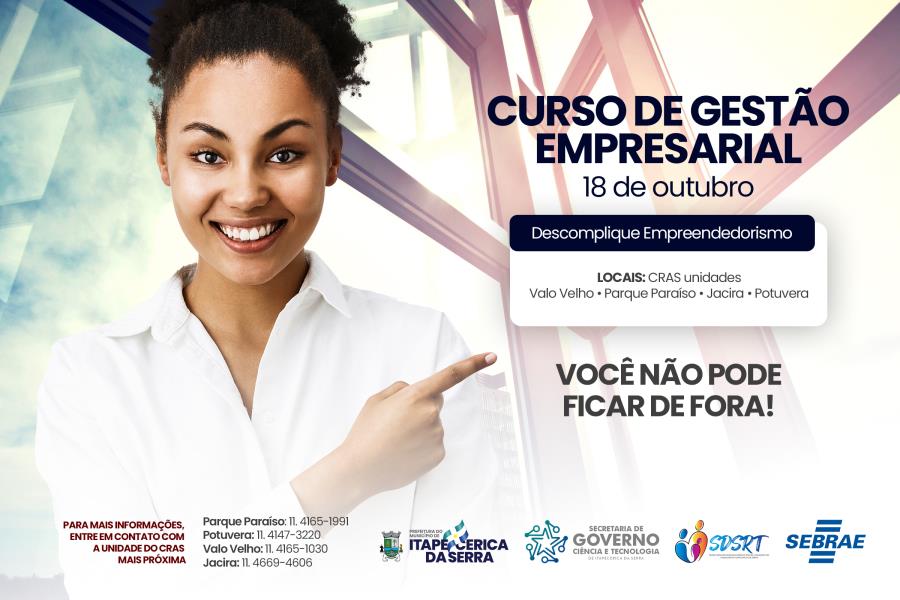 Prefeitura de Itapecerica da Serra e Sebrae promovem curso ‘Descomplique Empreendedorismo’