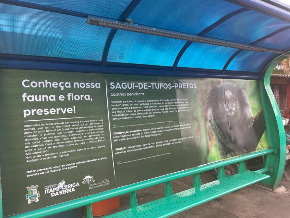 Itapecerica da Serra: Pontos de Ônibus recebem informativos sobre a Biodiversidade